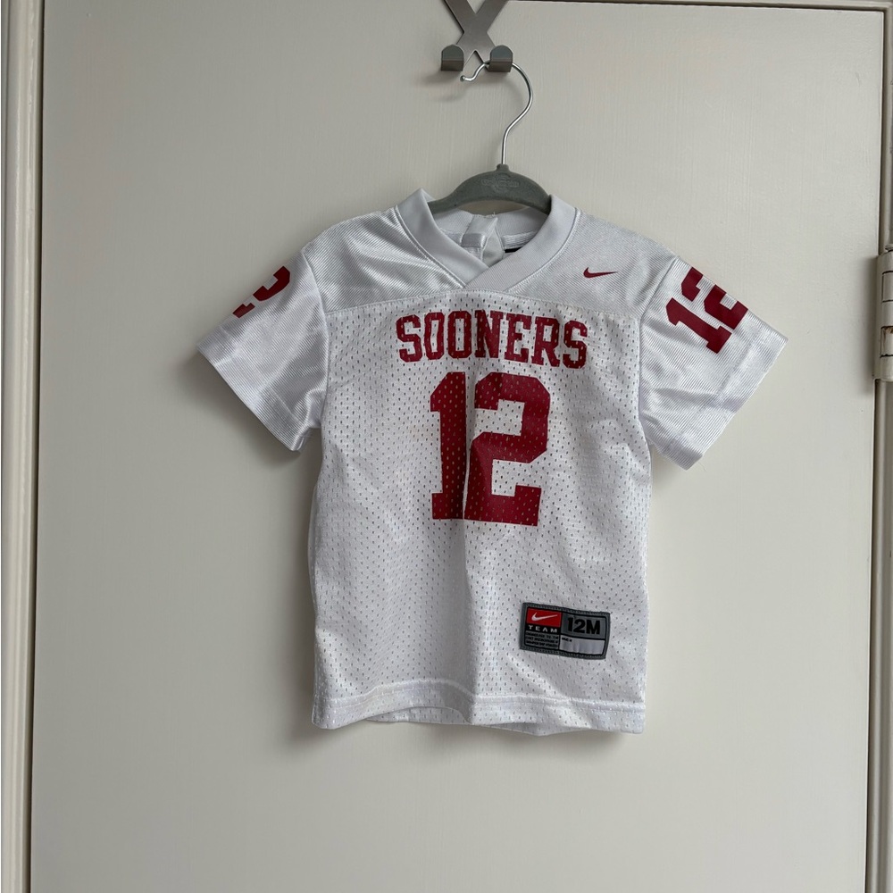Nike White and Red Sooners Jersey